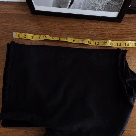 BLACK DISTRESSED CROPPED SWEATSHIRT TOP #0327 - Picture 8 of 8